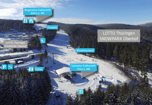 Lagekarte vom Snowpark Oberhof