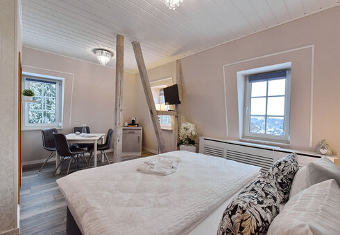 Blick in ein Gästezimmer