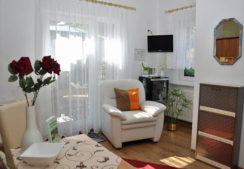 Blick in ein Gästezimmer
