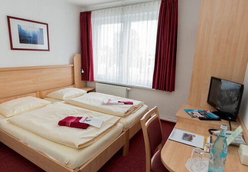 Blick in ein Doppelzimmer