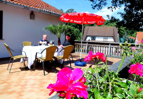 Blick zur Dachterrasse