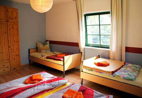 Blick in ein Schlafzimmer