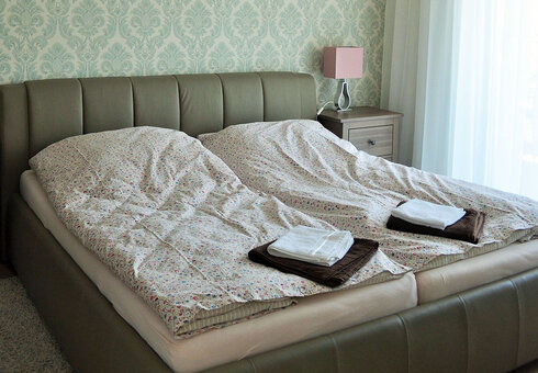 Blick in das Schlafzimmer