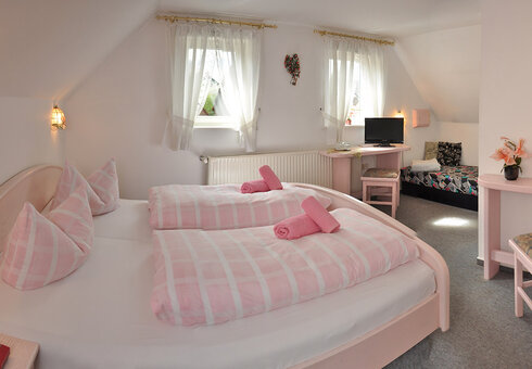 Blick in ein Gästezimmer