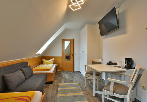Blick in ein Zweibettzimmer