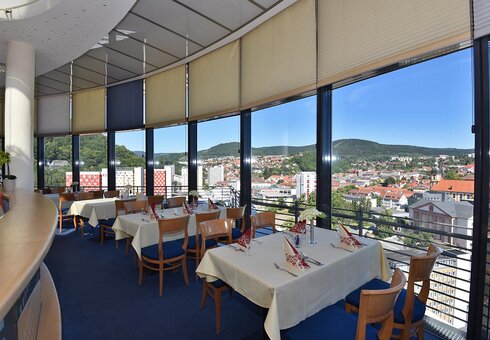 Restaurant / Frühstücksraum mit Panoramablick