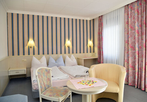 Blick in ein Doppelzimmer