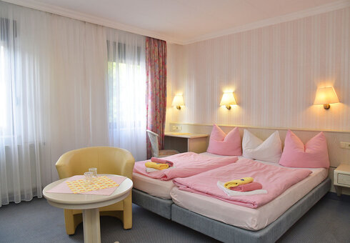 Blick in ein Doppelzimmer