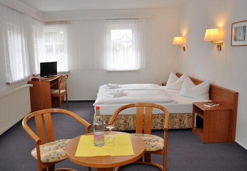 Blick in ein Doppelzimmer