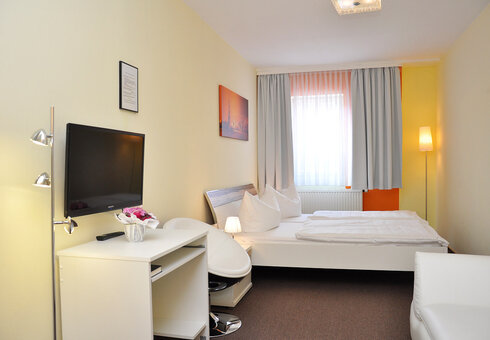 Blick in ein Doppelzimmer