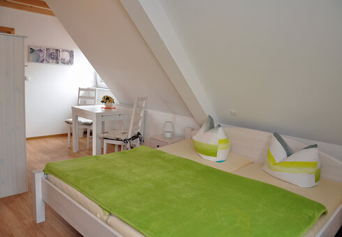 Blick in ein Doppelzimmer