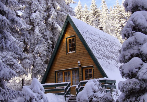 Finnhütten im Winter