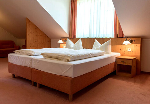 Blick in ein Gästezimmer