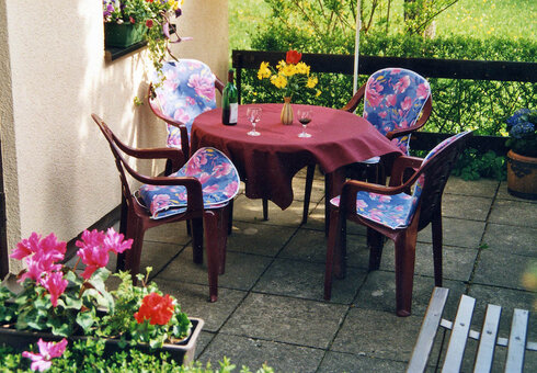 Terrasse am Ferienhaus