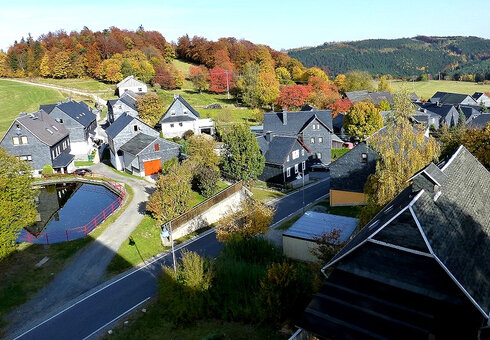 Blick aus der Fewo auf Schmiedebach