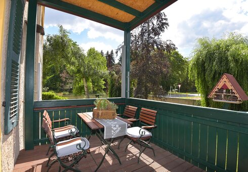 Balkon mit Garten- und Kurparkblick