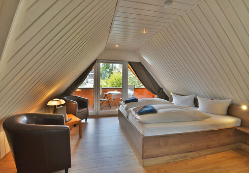 Blick in ein Gästezimmer