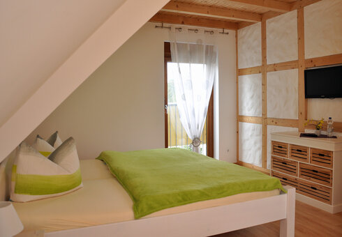 Blick in ein Doppelzimmer