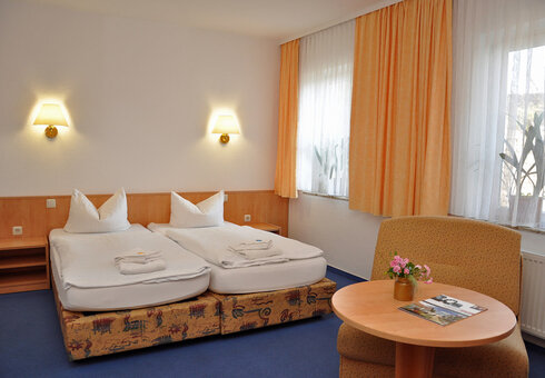 Blick in ein Doppelzimmer