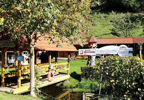 Blick zum Biergarten