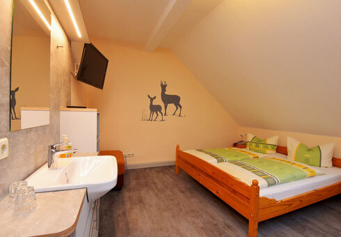 Blick in ein Doppelzimmer
