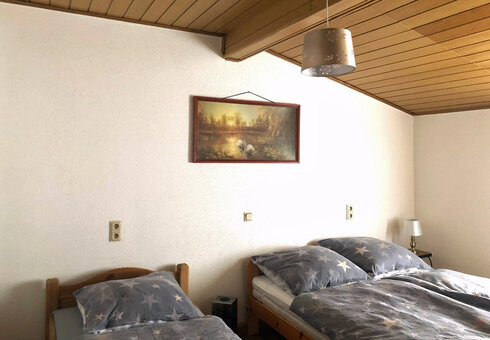 Blick in ein Schlafzimmer