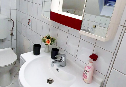 Blick in das Badezimmer