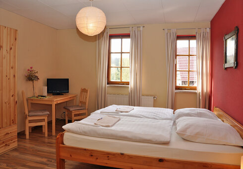 Blick in ein Doppelzimmer