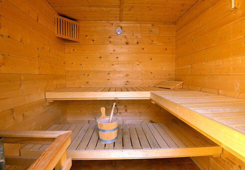 Sauna im Ferienhaus am Wald