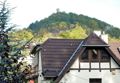 Blick zur Burg Greifenstein