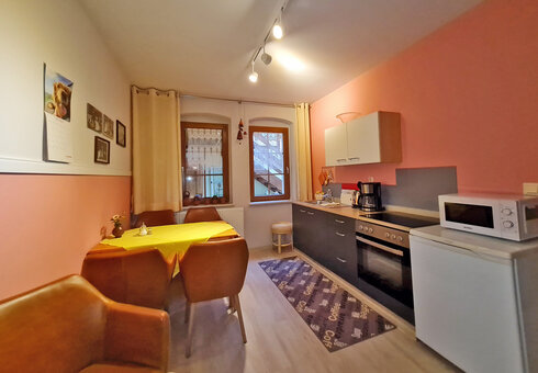 Blick in die Wohnung im Erdgeschoss