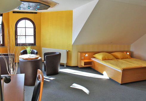 Blick in ein Gästezimmer