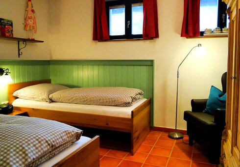 Blick in ein Schlafzimmer