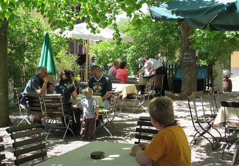 Der hauseigene Biergarten