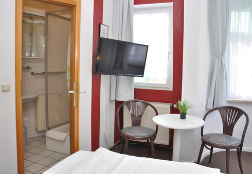 Blick in ein Doppelzimmer