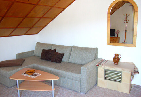 Blick in ein Schlafzimmer