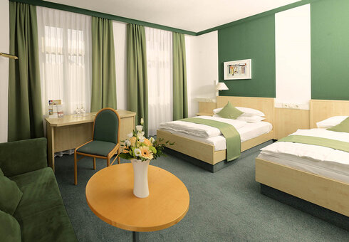 Blick in ein Gästezimmer