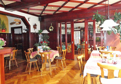 Blick in ein den Gasthof