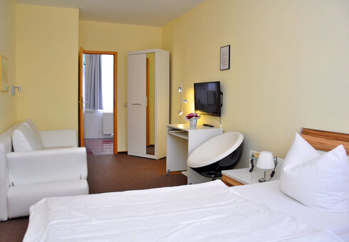 Blick in ein Doppelzimmer