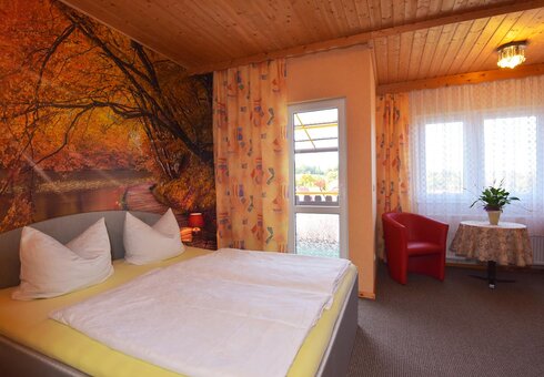 Blick in ein Gästezimmer