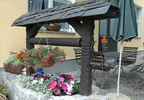 Blumen im Biergarten