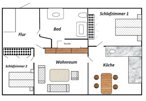 Grundriss vom Ferienhaus
