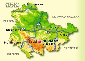 Lagekarte Mellenbach-Glasbach