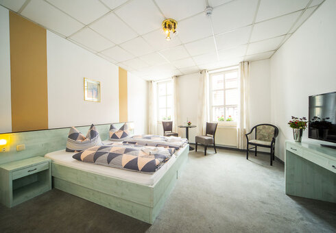 Blick in ein Doppelzimmer