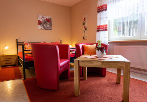 Blick in ein Schlafzimmer