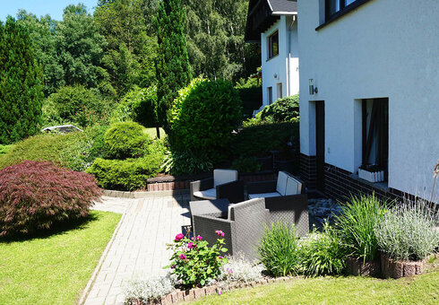 Terrasse vor dem Ferienhaus