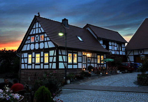 Ferienhaus Bauernhäuschen am Abend