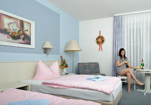 Blick in ein Gästezimmer