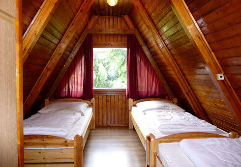 Blick in ein Ferienhaus (Schlafzimmer)
