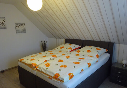 Blick in das Schlafzimmer